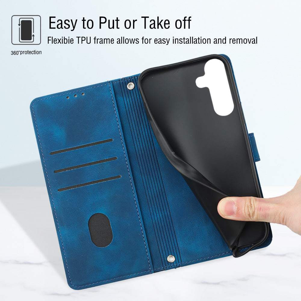 PT005 Skin-friendly Phone Case For Samsung Galaxy A34 5G YB Imprinting Series-6 Imprinted Flip Leather Cover Stand Wallet PT005 Skin-friendly Phone Case For Samsung Galaxy A34 5G YB Imprinting Series-6 Imprinted Flip Leather Cover Stand Wallet